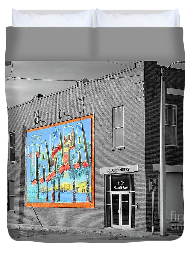 Tampa Duvet Cover featuring the photograph The Lost Tampa Postcard by Jost Houk