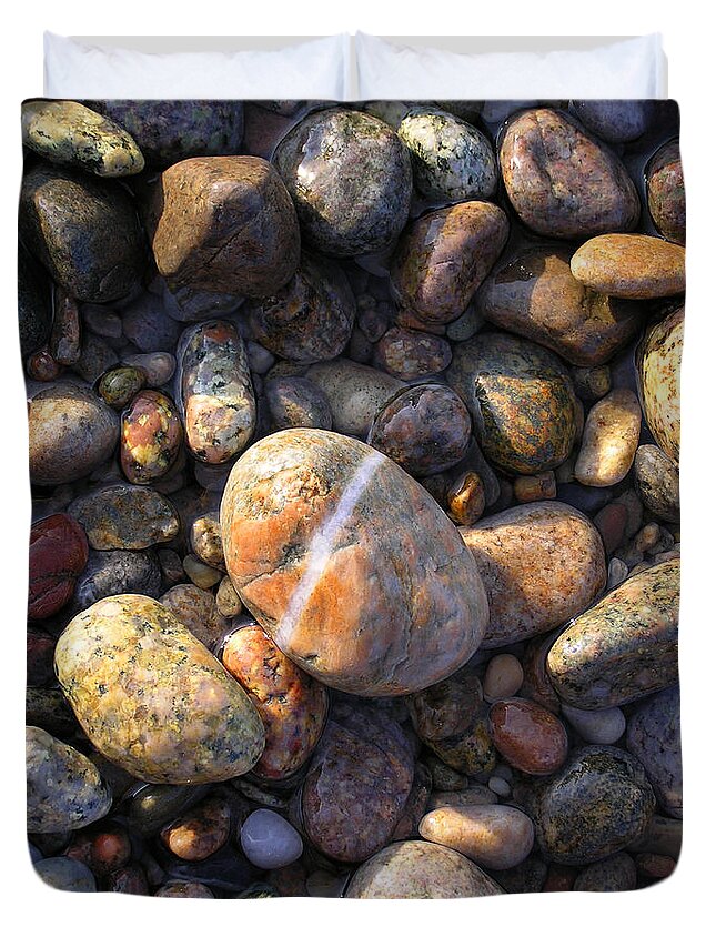 Rock Duvet Cover featuring the photograph The Lucky Rock by Charles Harden