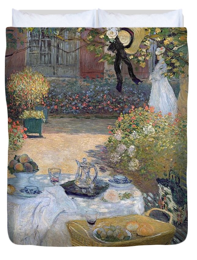 The Luncheon Duvet Cover featuring the painting The Luncheon by Claude Monet