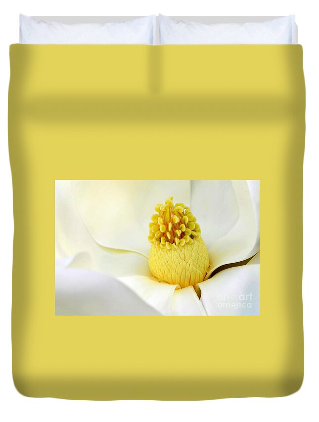 Magnolia Duvet Cover featuring the photograph The Luscious Magnolia by Mary Deal
