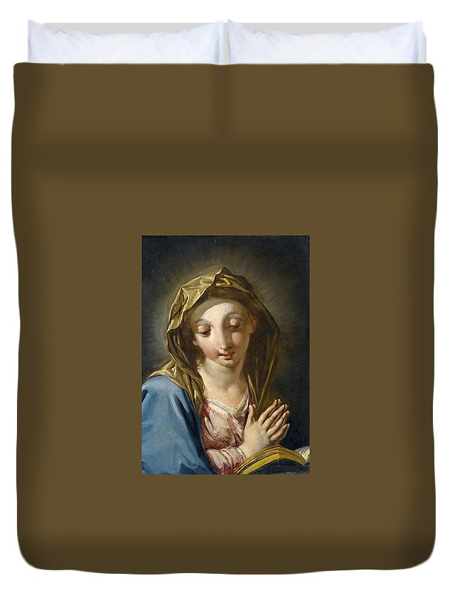 Giambattista Pittoni Duvet Cover featuring the painting The Madonna annunciate by Giambattista Pittoni