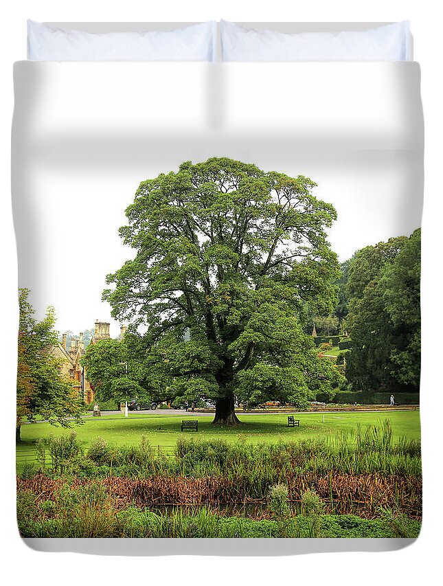 The Manor Duvet Cover featuring the photograph The Manor Castle Combe by Michael Hope