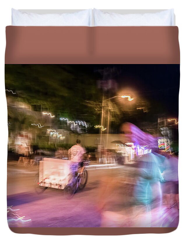 2017 Duvet Cover featuring the photograph The Many Moods Of Duval Street by Louise Lindsay