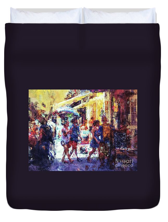 Photography Duvet Cover featuring the digital art The Marketplace by Phil Perkins
