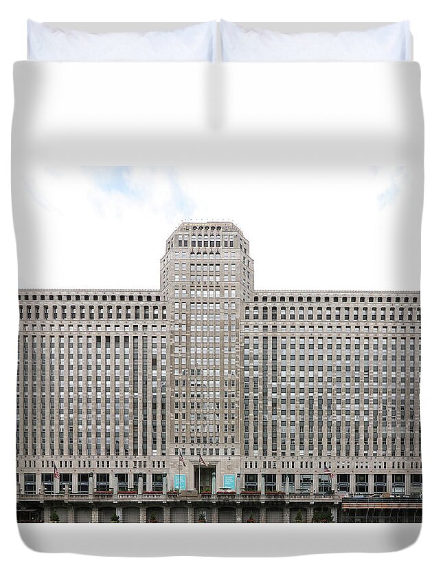 The Merchandise Mart Duvet Cover featuring the photograph The Merchandise Mart by Jackson Pearson
