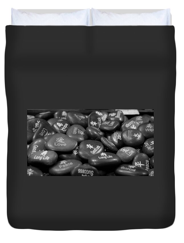 Love Duvet Cover featuring the photograph The Messenger Rocks by Maria Aduke Alabi