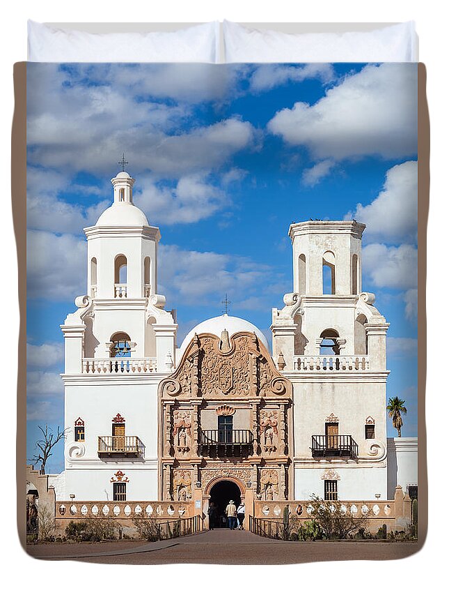 Architecture Duvet Cover featuring the photograph The Mission by Ed Gleichman