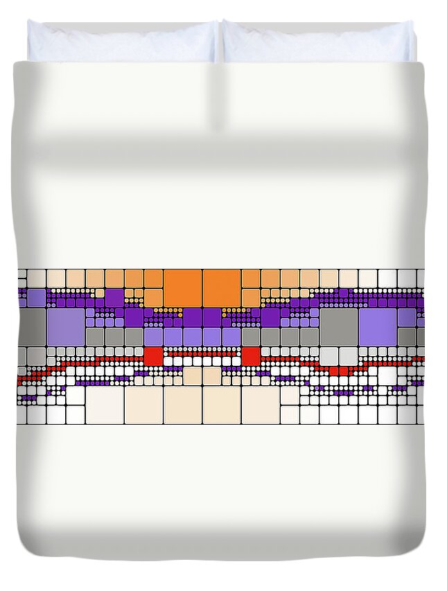 Wright Duvet Cover featuring the digital art The Mondrian Effect by Paulette B Wright