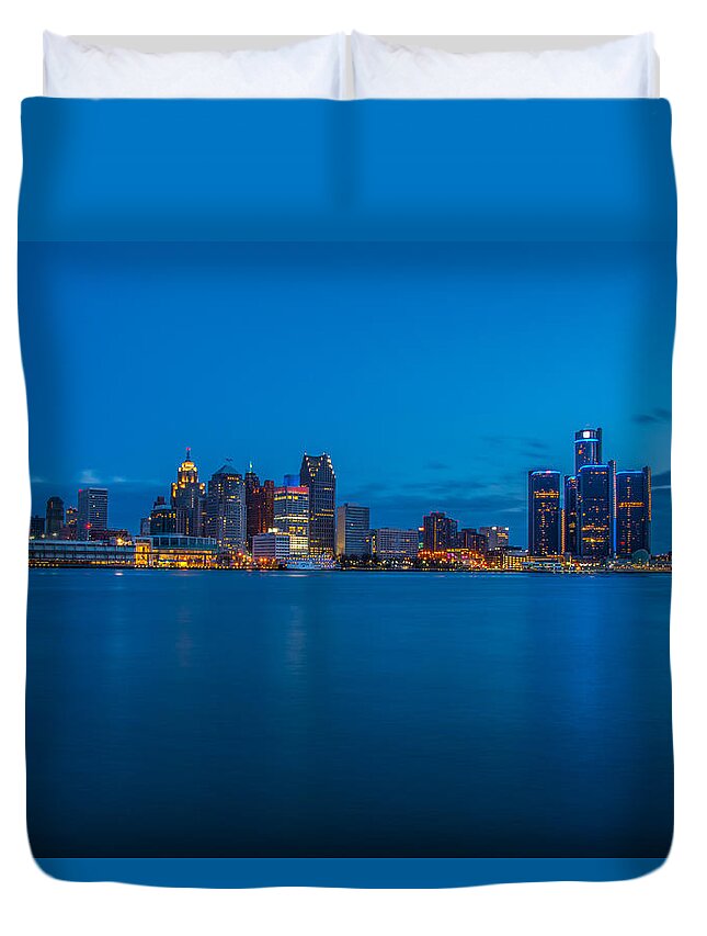 Detroit Duvet Cover featuring the photograph The Motor City by Pravin Sitaraman