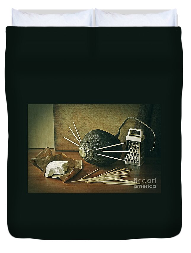 Abstract Duvet Cover featuring the photograph The mouse by Binka Kirova