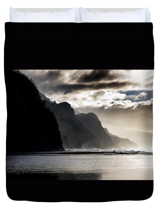 Na Pali Coast Duvet Cover featuring the photograph The Na Pali Coast on Kauai Hawaii by Brendan Reals