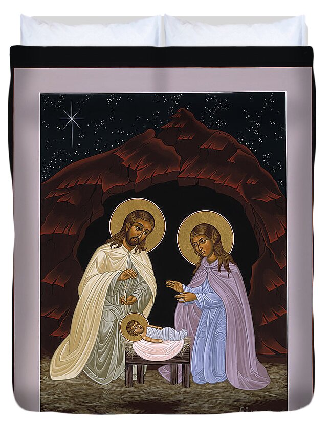The Nativity Of Our Lord Jesus Christ Duvet Cover featuring the painting The Nativity of Our Lord Jesus Christ 034 by William Hart McNichols