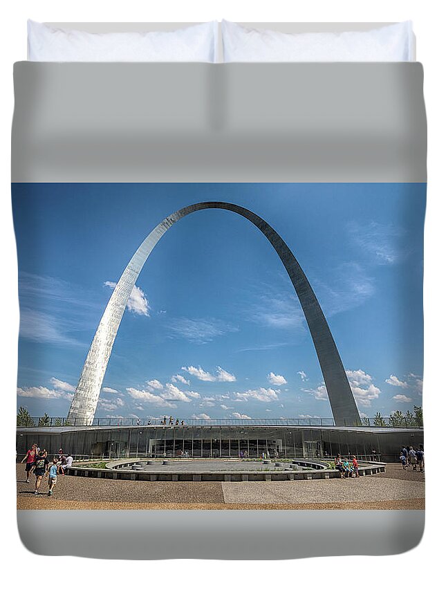 St Louis Arch Duvet Cover featuring the photograph The New St. Louis Arch Entry by Susan Rissi Tregoning