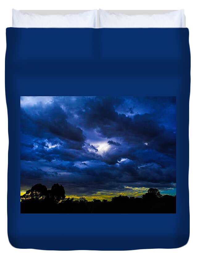 Storm Duvet Cover featuring the photograph The Night Of The Storm by Mark Blauhoefer