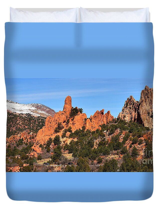 Garden Of The Gods High Point Duvet Cover featuring the photograph The High Point View by Adam Jewell