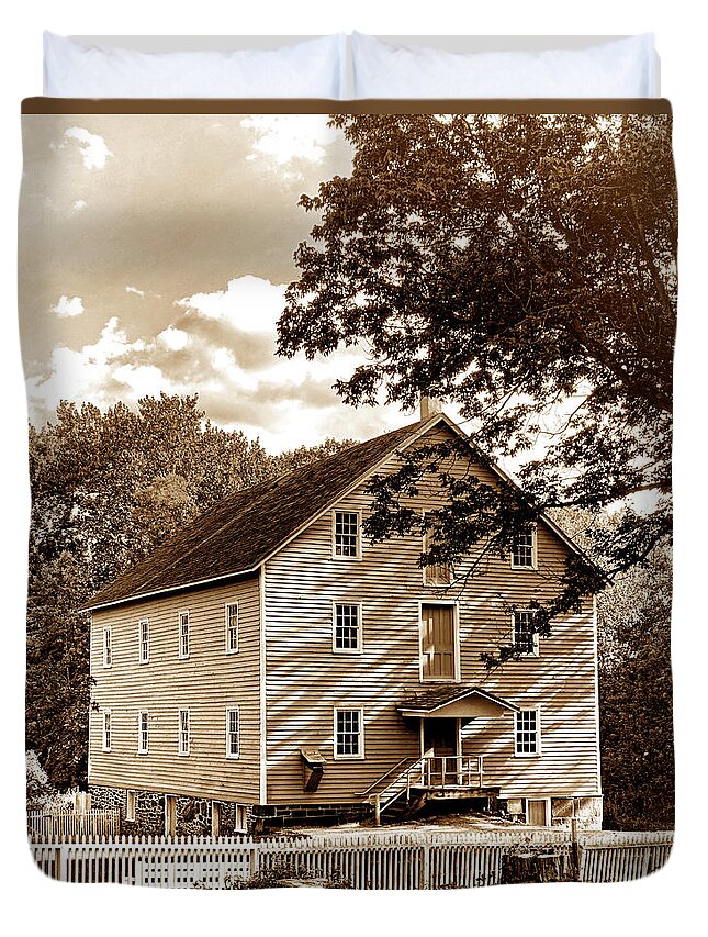 Walnford Duvet Cover featuring the photograph The Old Gristmill by Olivier Le Queinec