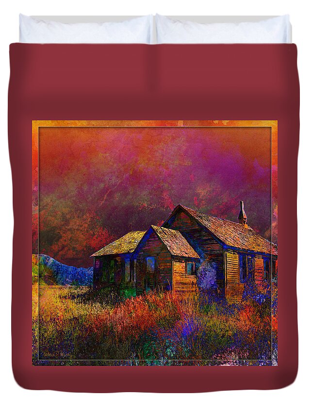 Colors Duvet Cover featuring the digital art The Old Homestead by Barbara Berney