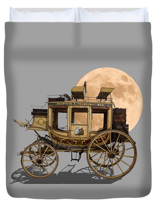 Transparent Background Duvet Cover featuring the photograph The Old Stage Coach by John Haldane