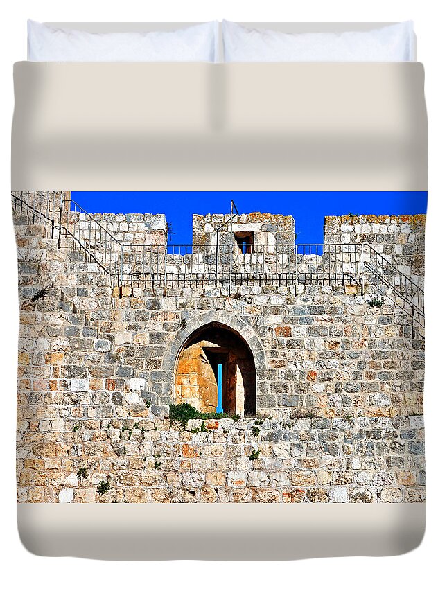 Wall Duvet Cover featuring the photograph The Old Wall by Lydia Holly