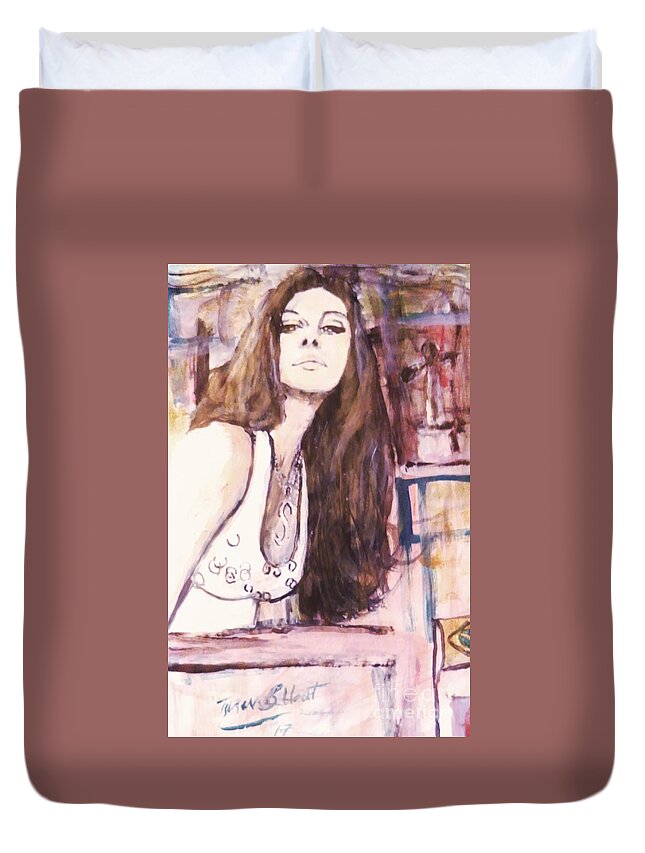 Beautiful Creatures Duvet Cover featuring the painting The One by Tyrone Hart