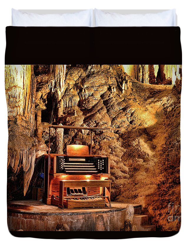 Paul Ward Duvet Cover featuring the photograph The Organ in Luray Caverns by Paul Ward