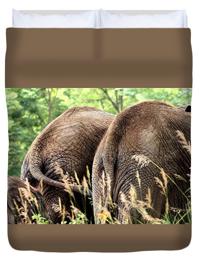 African Elephant Duvet Cover featuring the photograph The Other Side by Angela Rath