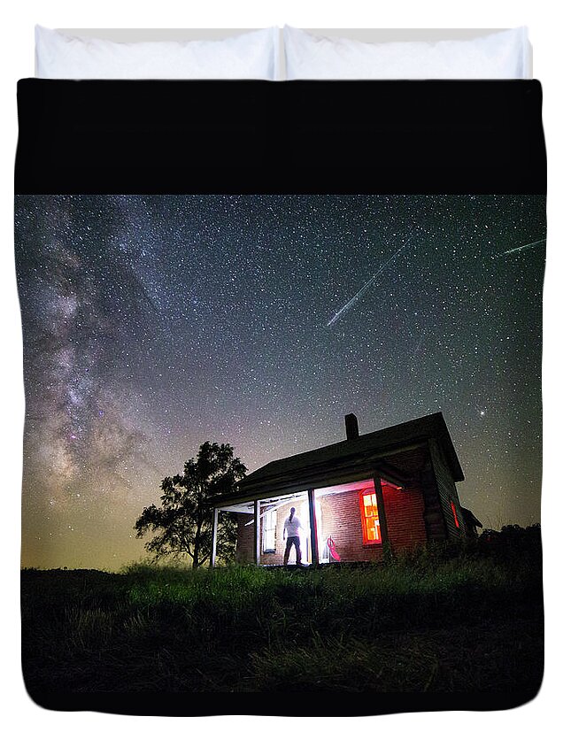Sky Duvet Cover featuring the photograph The Outsider by Aaron J Groen
