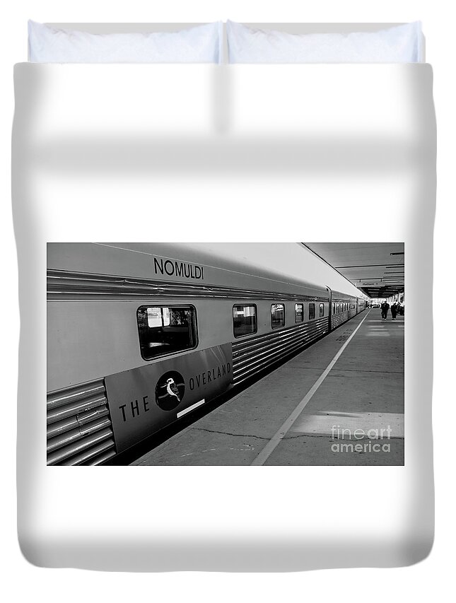 Digital Black And White Photo Duvet Cover featuring the photograph The Overland BW by Tim Richards