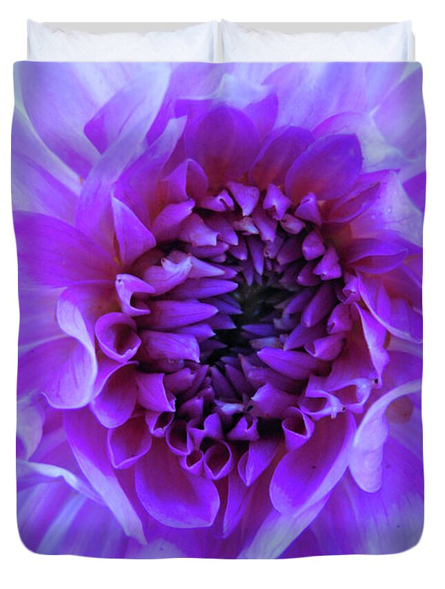Floral Duvet Cover featuring the photograph The Passionate Dahlia by Lora Fisher