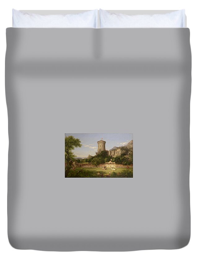Thomas Cole Duvet Cover featuring the painting The Past 2 by Thomas Cole
