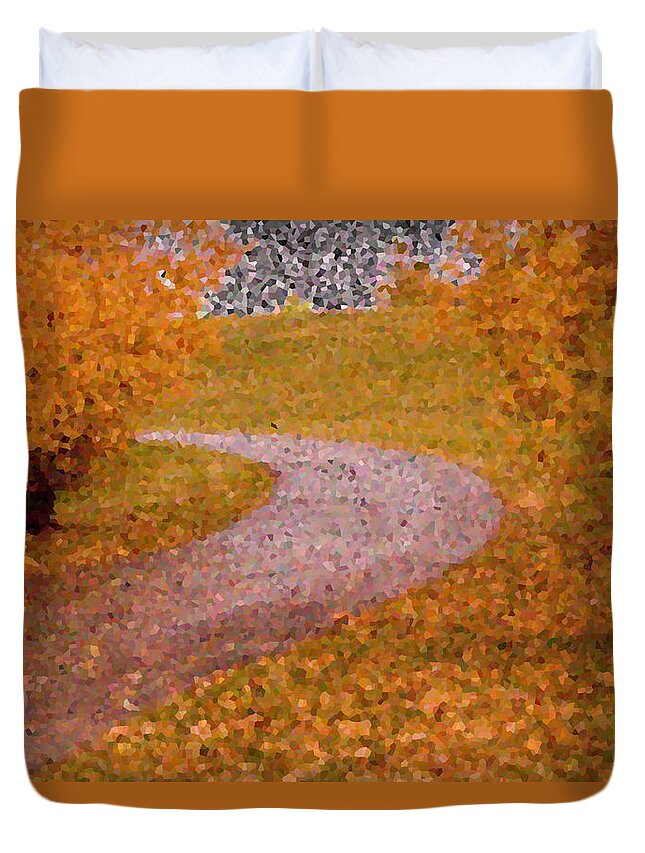 Leaves Duvet Cover featuring the photograph The Path in Mozaic print by Jana Rosenkranz
