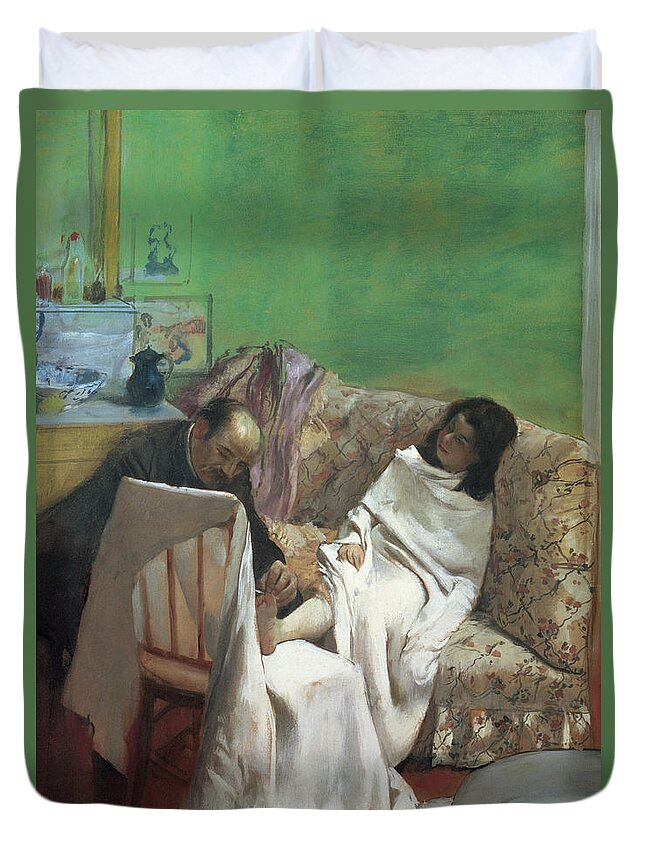 The Pedicure Duvet Cover featuring the painting The Pedicure by Edgar Degas