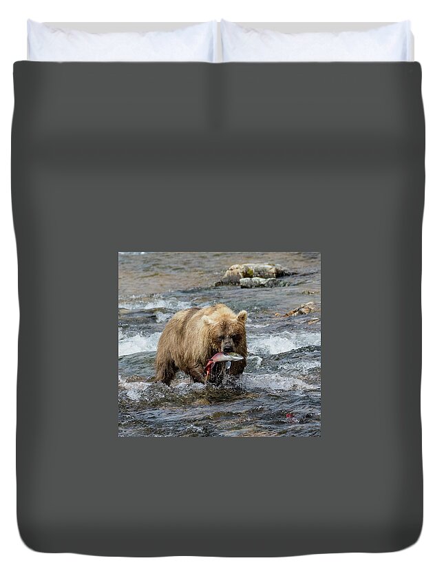 Alaska Duvet Cover featuring the photograph The Perfect Catch by Cheryl Strahl