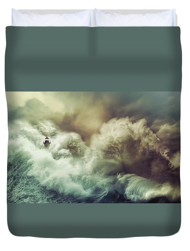 Storm Duvet Cover featuring the digital art The perfect Storm by Lilia S