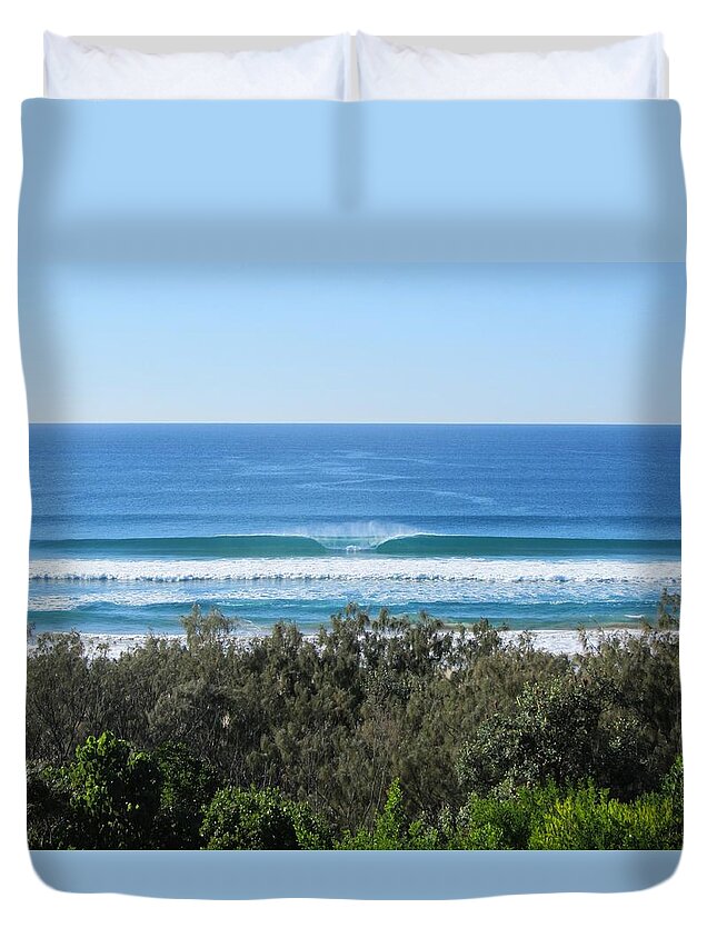 Waves Duvet Cover featuring the photograph The Perfect Wave Sunrise Beach Queensland Australia by Chris Hobel