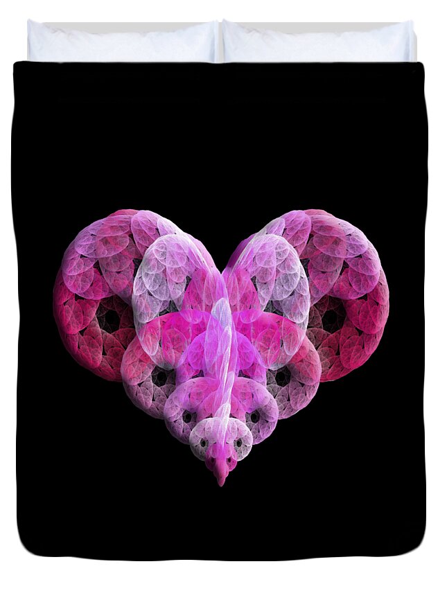 Andee Design Abstract Duvet Cover featuring the digital art The Pink Heart by Andee Design
