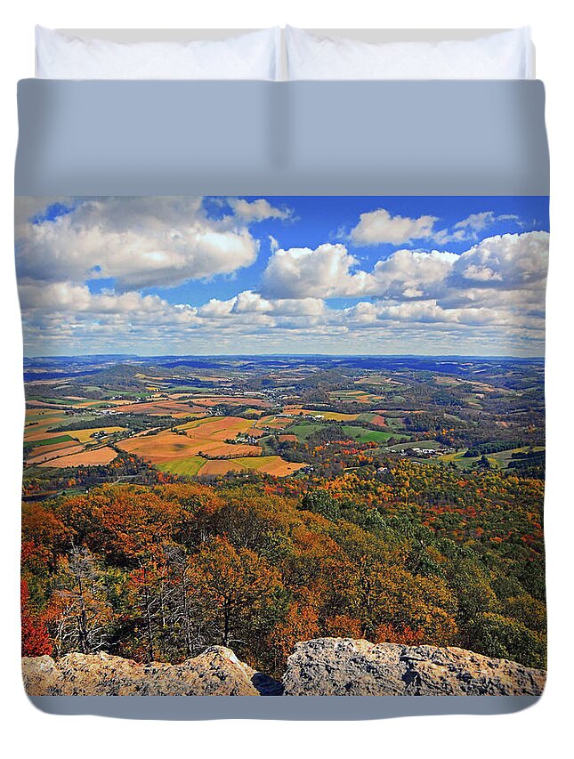 The Pinnacle On Pa At Duvet Cover featuring the photograph The Pinnacle on PA AT by Raymond Salani III