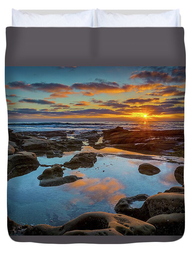 Beach Duvet Cover featuring the photograph The Pool by Peter Tellone