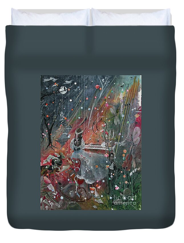Fantasy Duvet Cover featuring the painting The Princess Jareeta by Jackie Mueller-Jones