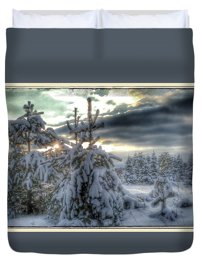 Winter Duvet Cover featuring the photograph The Promise of New Beginnings by Becky Kurth