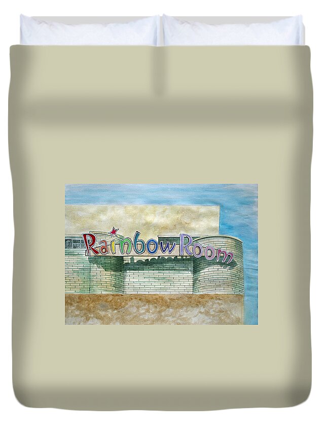 Asbury Art Duvet Cover featuring the painting The Rainbow Room by Patricia Arroyo
