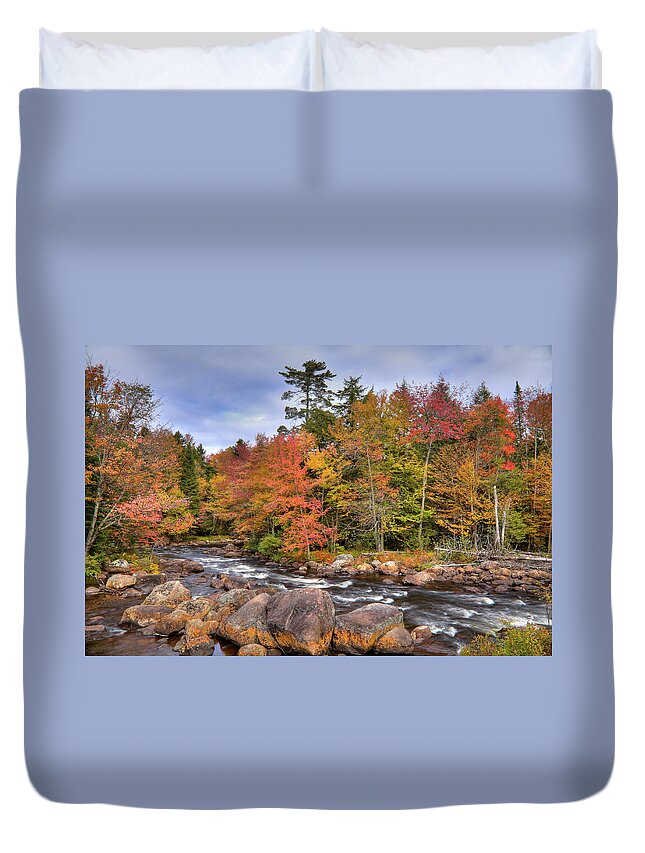 Landscapes Duvet Cover featuring the photograph The Rapids on the Moose River by David Patterson