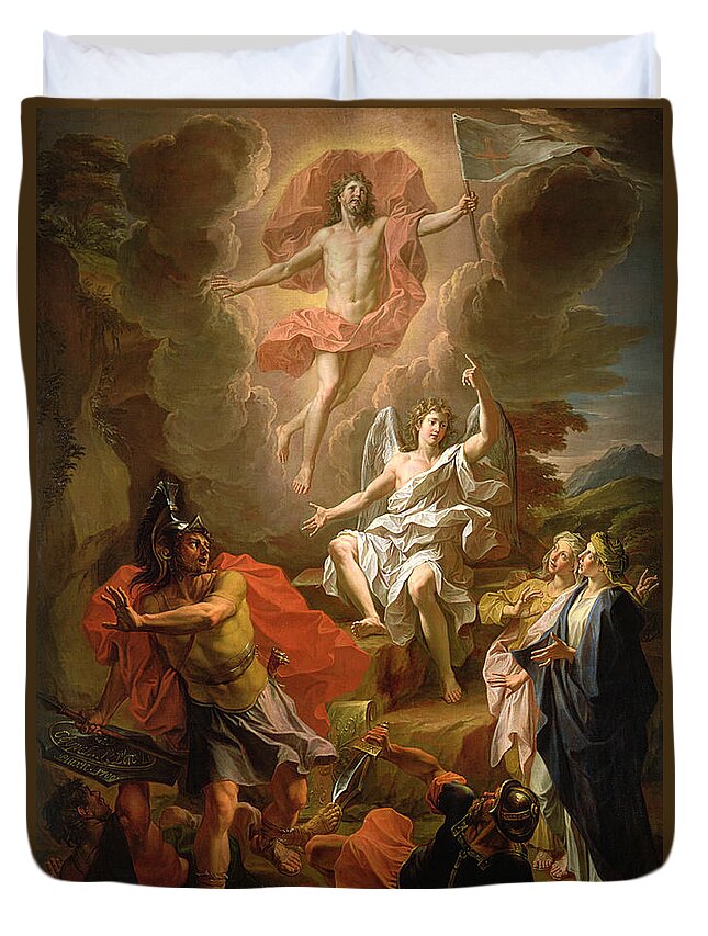 The Resurrection Of Christ Duvet Cover featuring the painting The Resurrection of Christ by Noel Coypel