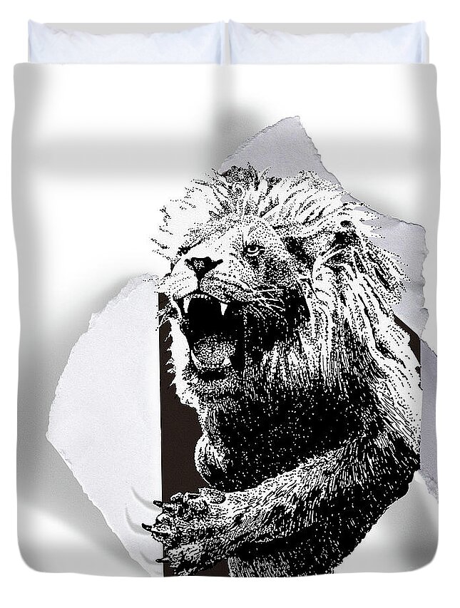 T-shirt Duvet Cover featuring the drawing The Return of Christ by Joseph Juvenal
