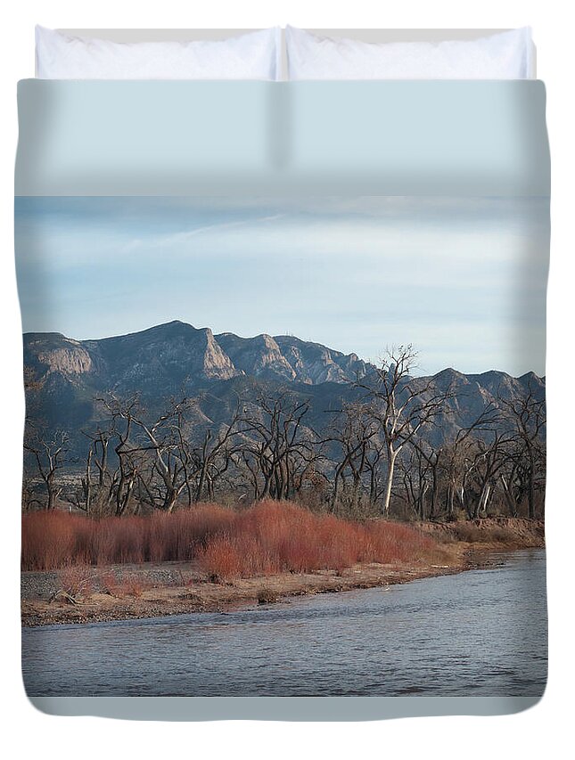 Winter Duvet Cover featuring the photograph The Rio Grande by David Diaz