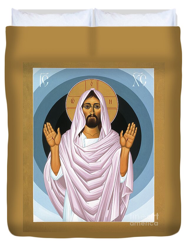 The Risen Christ Duvet Cover featuring the painting The Risen Christ 014 by William Hart McNichols