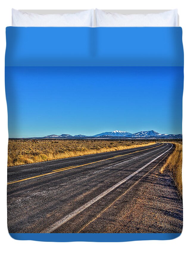 Flagstaff Az Duvet Cover featuring the photograph The Road to Flagstaff by Harry B Brown