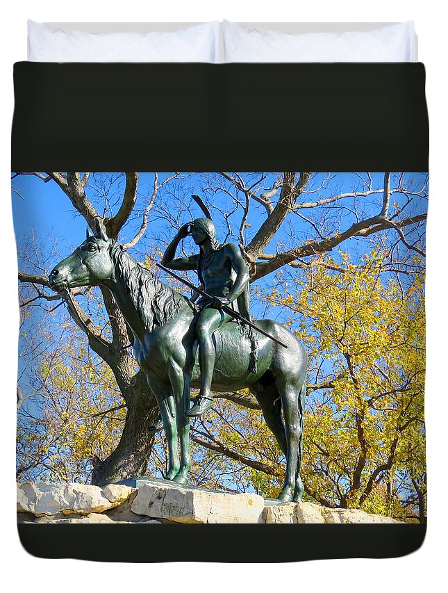Kansas City Duvet Cover featuring the photograph The Scout by Keith Stokes