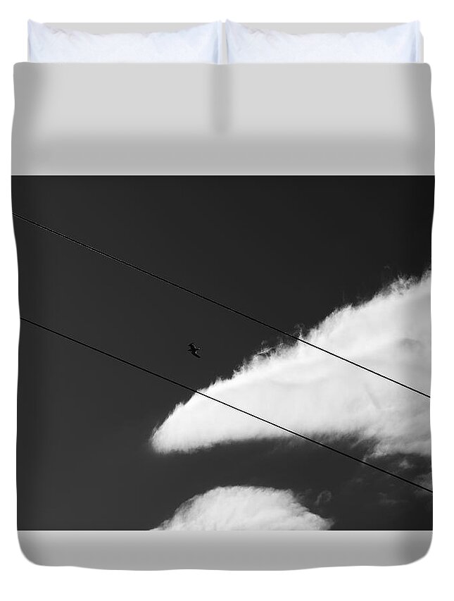 Seagull Duvet Cover featuring the photograph The seagull by Emme Pons