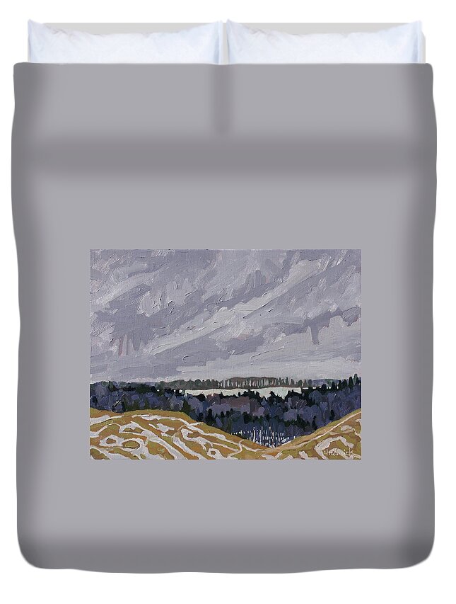 871 Duvet Cover featuring the painting The See-Through Forest by Phil Chadwick
